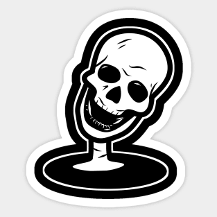 Head skull with hole cartoon style t-shirt Sticker